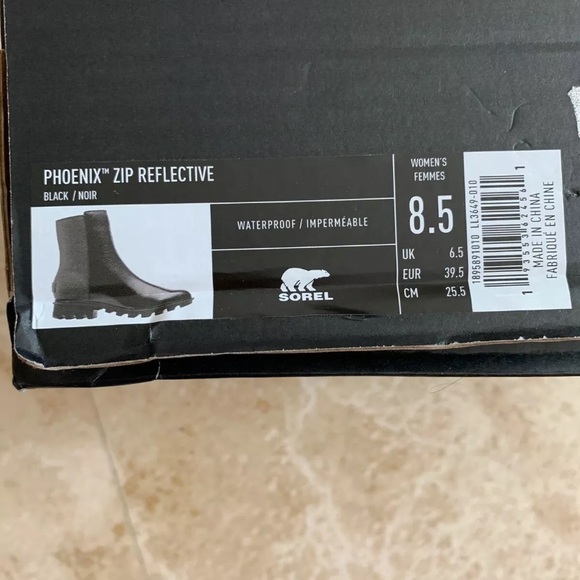 SOREL PHOENIX BOOT NEW 8.5 WOMENS BLACK ZIP - Picture 5 of 5